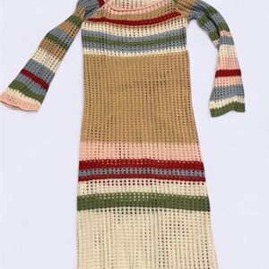 Multicolor Striped Knit Dress
